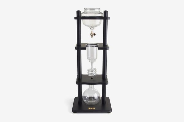 Yama Glass 6-8 Cup Cold Drip Maker Straight Black Wood