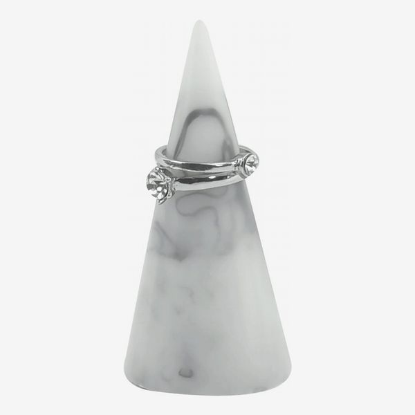 Stackers White Marble Jewellery Cone