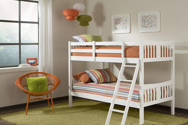 Storkcraft Caribou Solid Hardwood Twin Bunk Bed, White