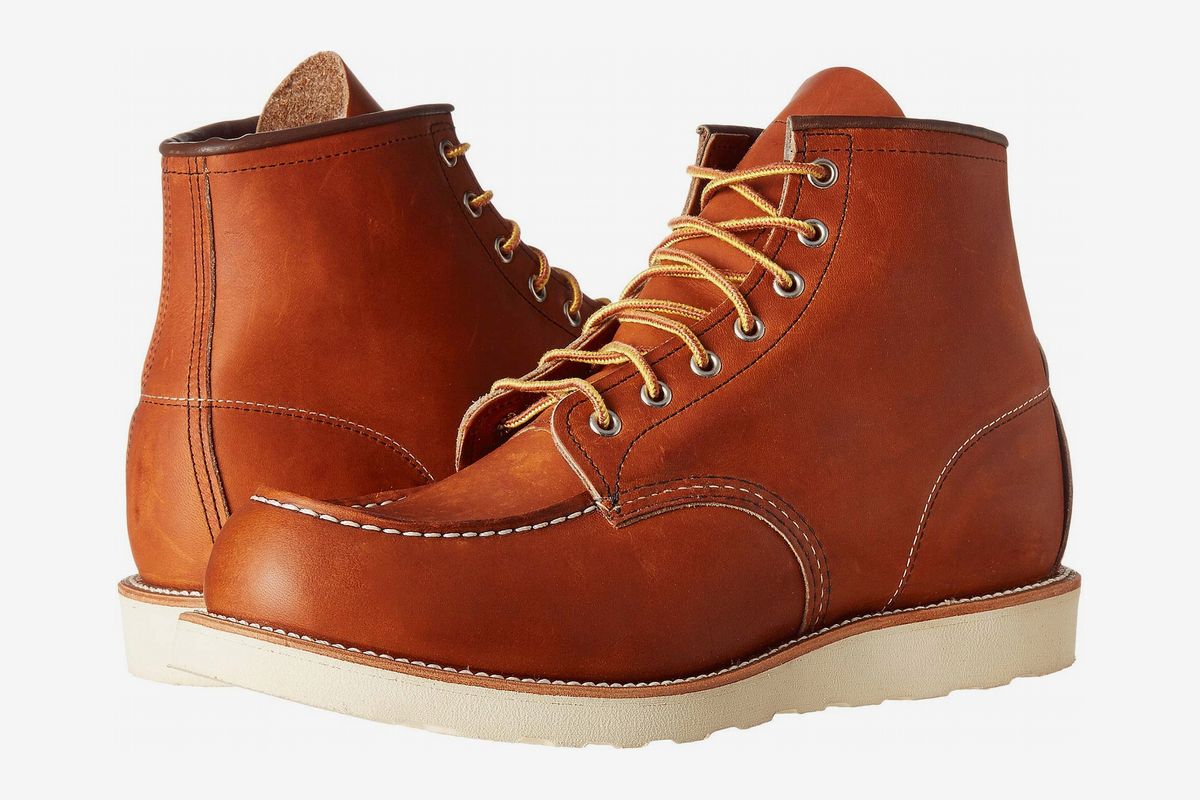 red wing moc toe red