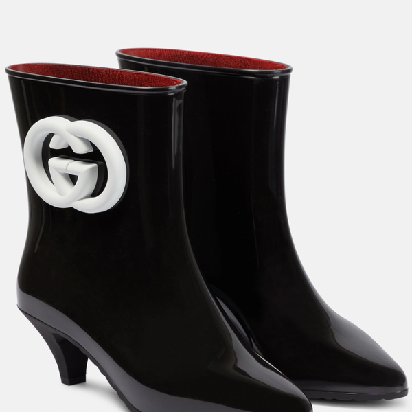Gucci Logo Rubber Ankle Boots