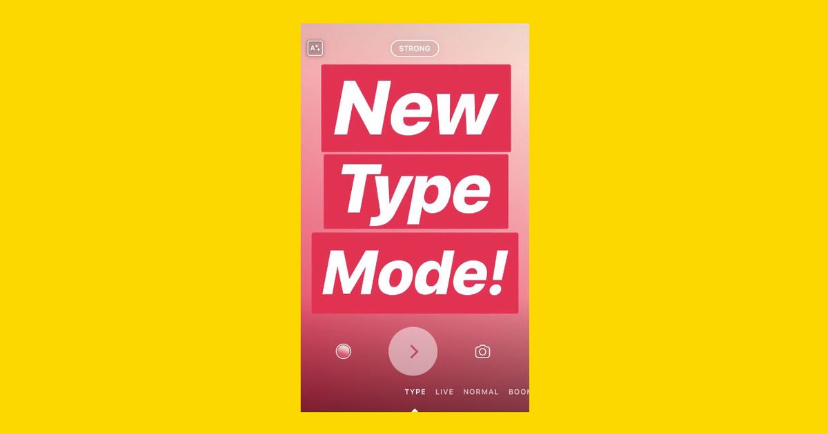 Type mode. Instagram stories font.