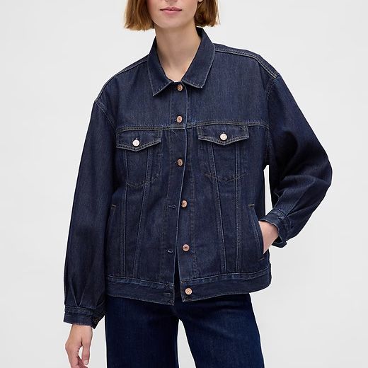 Gap UltraSoft Oversized Balloon-Sleeve Icon Denim Jacket