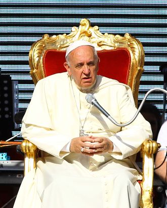 Pope Francis meets the Movement of the Holy Spirit Renewal at the Olympic Stadium on June 1, 2014 in Rome, Italy.