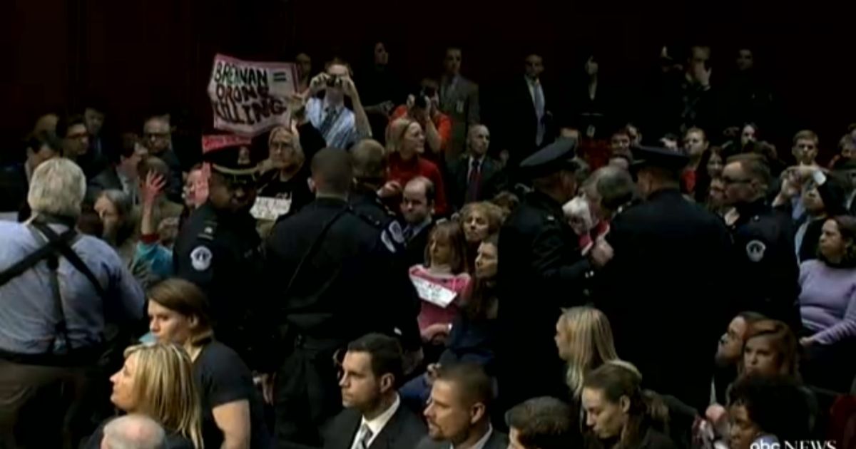 Confirmation Hearing for CIA Chief John Brennan Immediately Interrupted ...