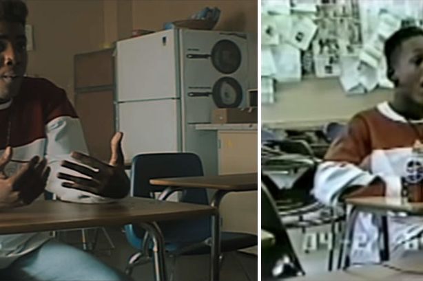 When They See Us (left) and Korey Wise’s actual interrogation (right).