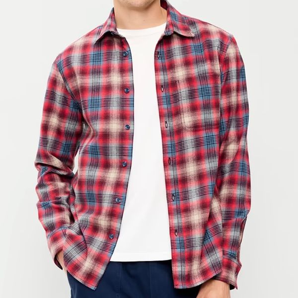 Old Navy Relaxed Long-Sleeve Plaid Flannel Pocket Shirt