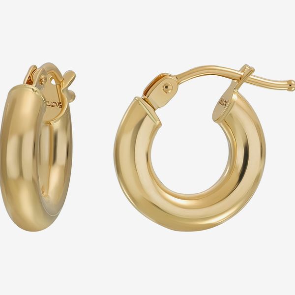 Bony levy 14k gold chunky hoop earing