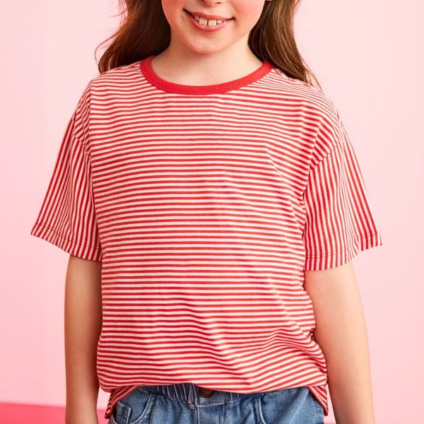 Hanna Andersson Relaxed Fit Mix-Striped T-Shirt