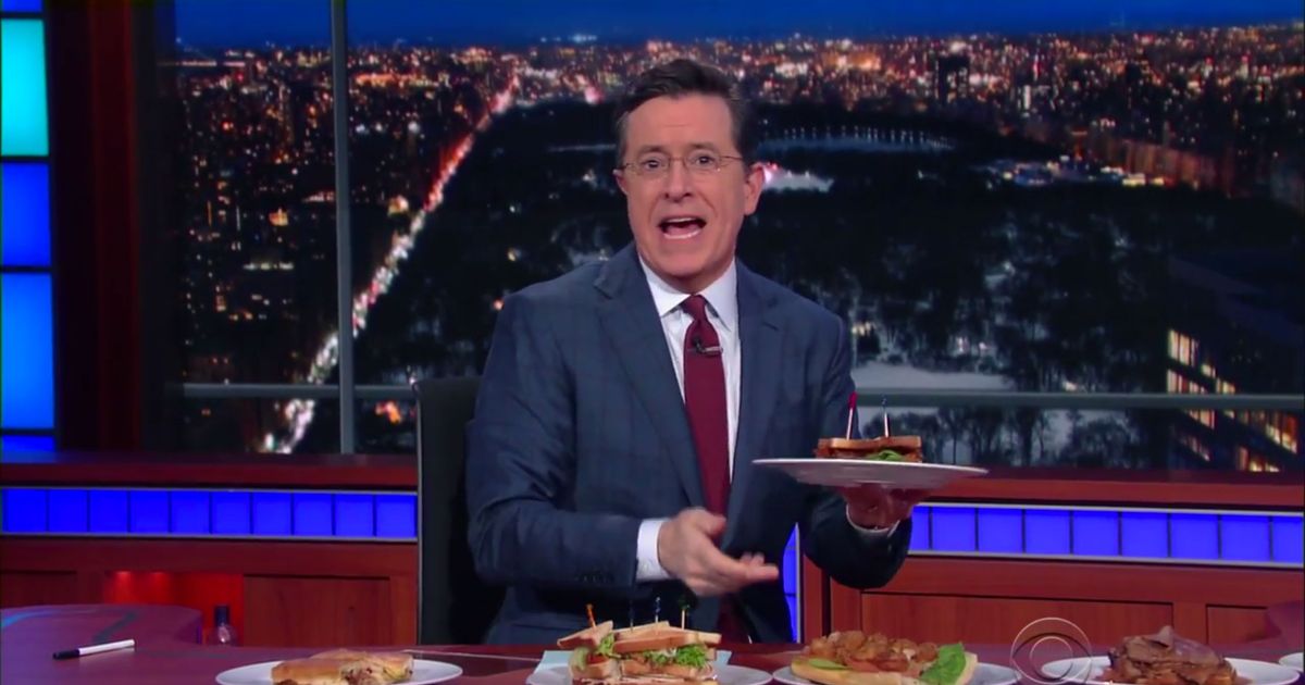 Stephen Colbert Went on a Glorious Pun Run, Courtesy of Bernie Sandwiches