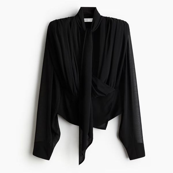 H&amp;M Draped Chiffon Blouse