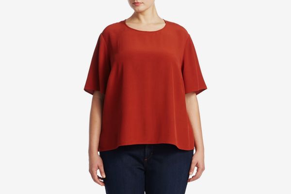 Eileen Fisher, Plus Size Plus Cold-Shoulder Shift Dress