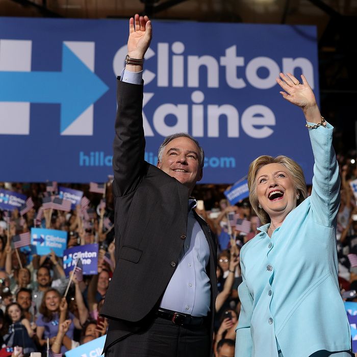 Democratic Presidential Candidate Hillary Clinton Appears With Vice Presidential Pick Sen. Tim Kaine