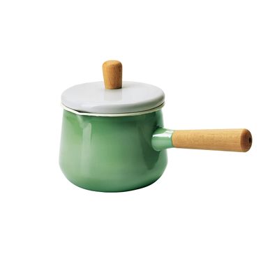 Unlike those bright-white cereal bowls and black-doodle-decorated coffee cups, this enameled-steel saucepan doesn’t scream Ikea.