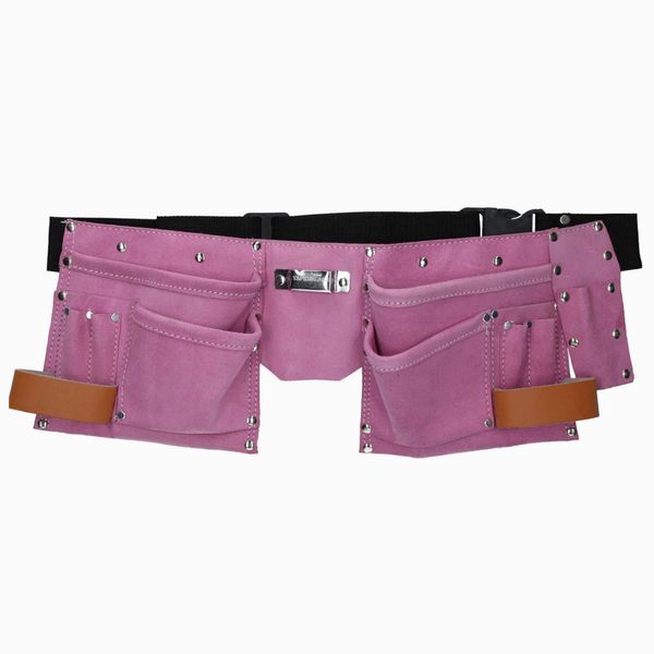 AB Tools Pink Leather Tool Belt Builders Storage Pouch Tool Bag Holder