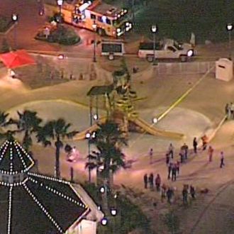 This image taken from video provided by courtesy of WKMG shows an area near where an alligator dragged a 2-year-old boy into the water near Disney's upscale Grand Floridian Resort & Spa in Orlando, Fla., Tuesday, June 14, 2016. Speaking at a news conference early Wednesday, Orange County Sheriff Jerry Demings says the family of five from Nebraska was on vacation and wading in a lake Tuesday evening when the attack happened. (Courtesy WKMG via AP) MANDATORY CREDIT; ORLANDO MARKET OUT; TV OUT