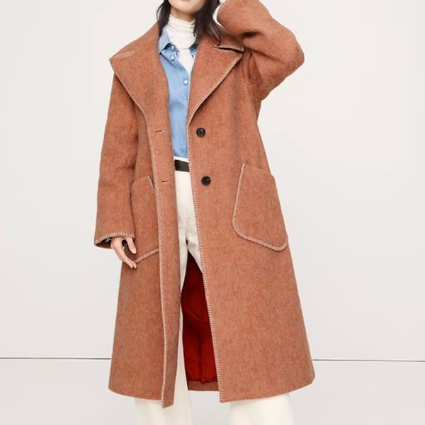 Banana Republic Fuzzy Italian Wool-Blend Top Coat