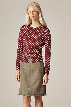 J.Crew Carolyn Cardigan in Polka-Dot Merino Wool