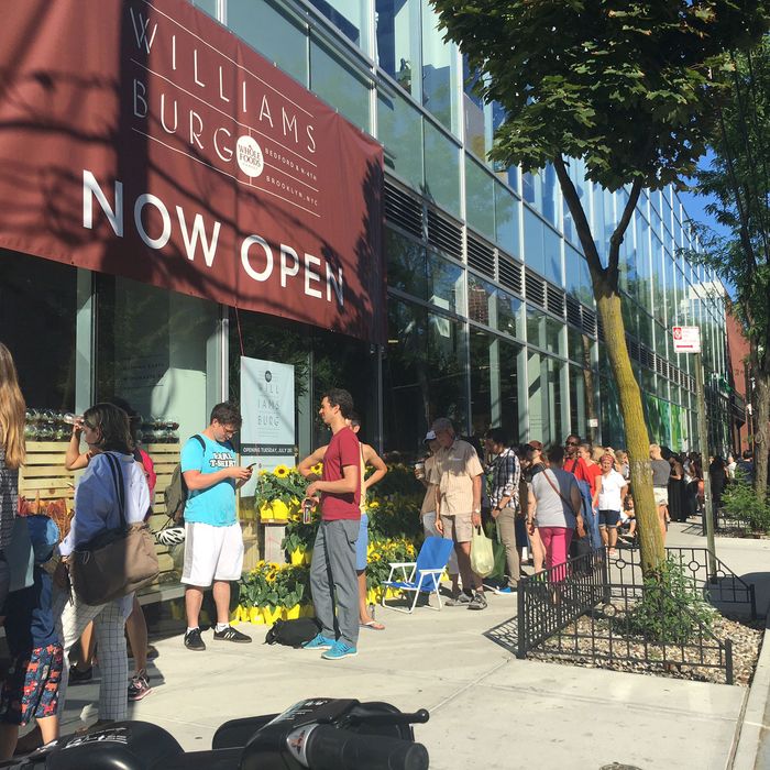 Big Crowds at the Williamsburg Whole Foods Grand Opening