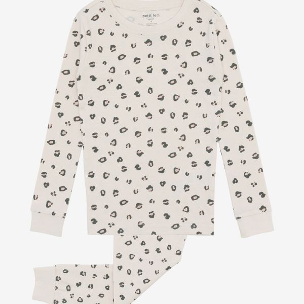 Petit Lem Fitted Organic-Cotton Two-Piece Pajamas - Leopard Print