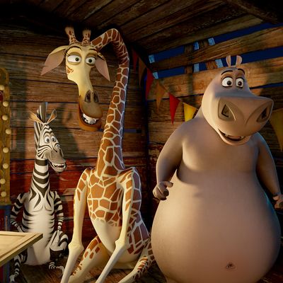 The Penguins, Marty the Zebra (Chris Rock), Melman the Giraffe (David Schwimmer) and Gloria the Hippo (Jada Pinkett Smith) join the circus in DreamWorks Animation's MADAGASCAR 3:?EUROPE'S MOST WANTED