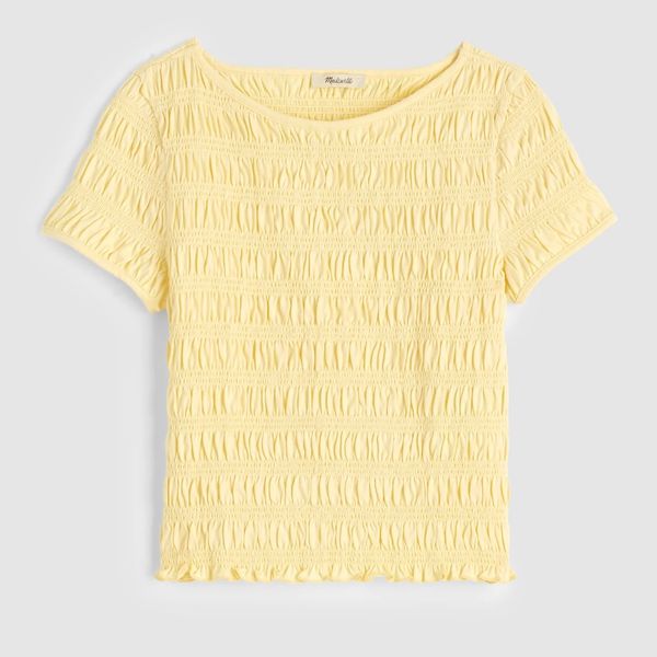 Madewell Smocked Short-Sleeve Top