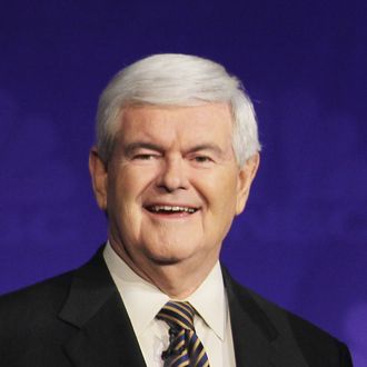 Former speaker of the house Newt Gingrich prior to a debate hosted by CNBC and the Michigan Republican Party at Oakland University on November 9, 2011 in Rochester, Michigan.