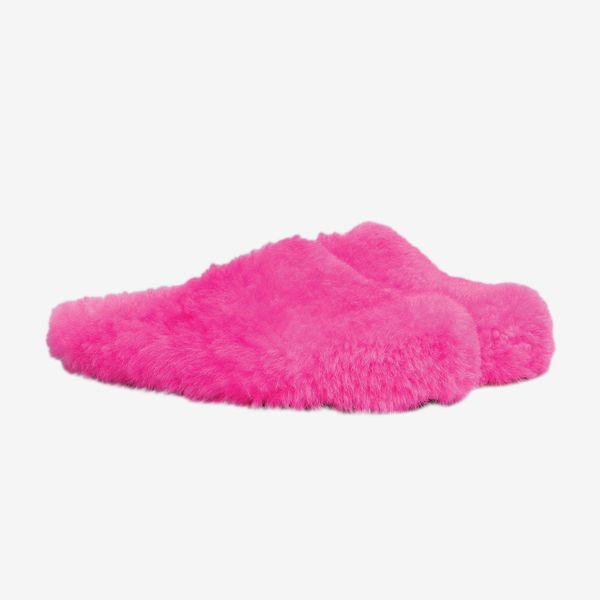 Marni Bright Pink Shearling Fussbett Sabot