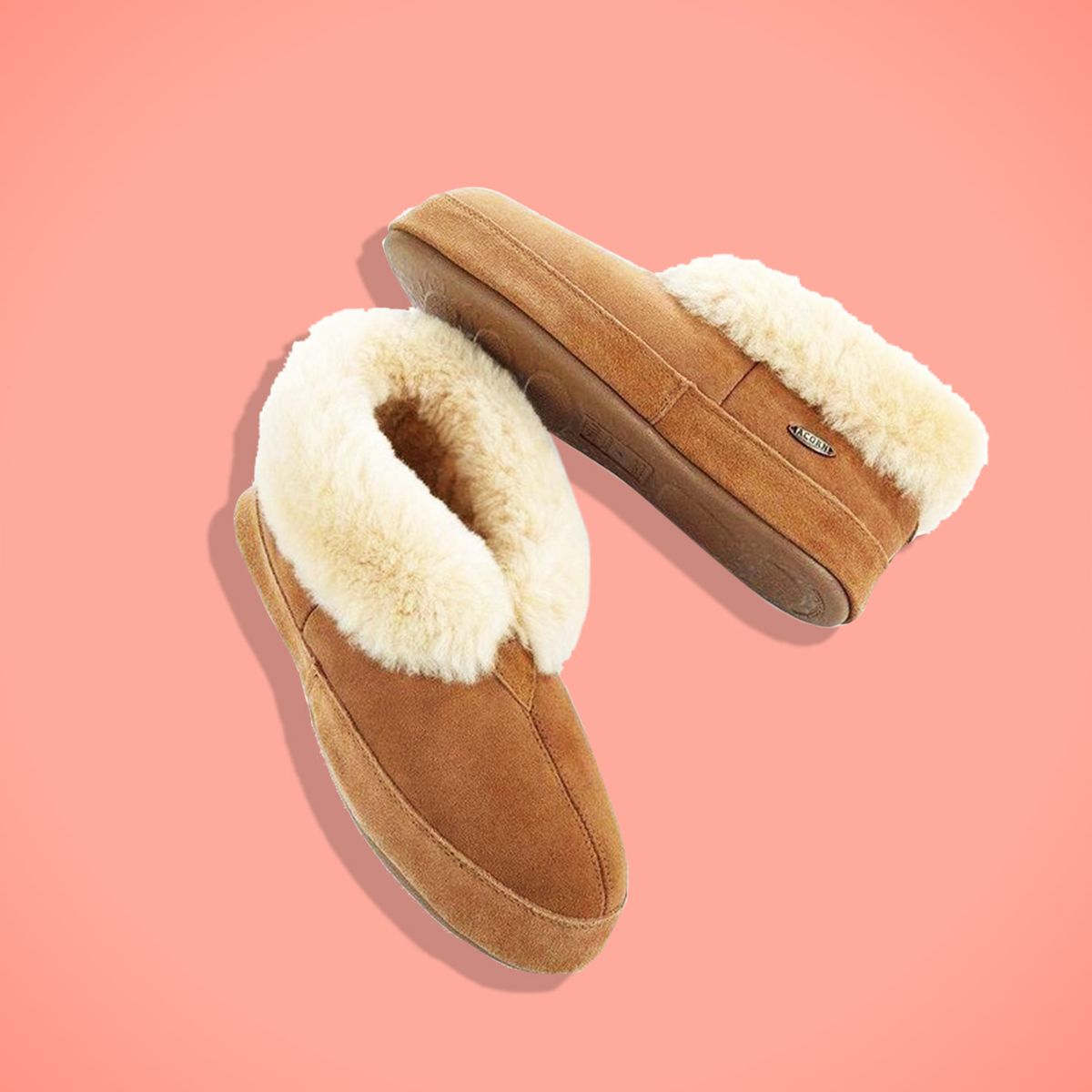 acorn sheepskin slippers