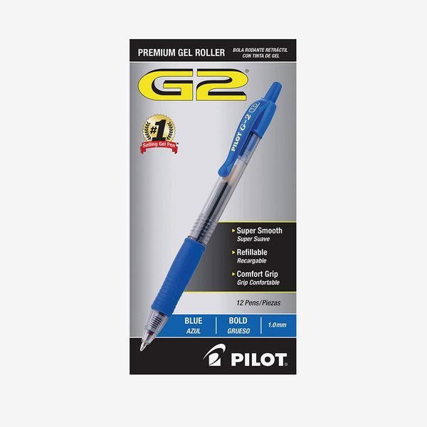 Pilot G2 Premium Refillable & Retractable Rolling Ball Gel Pens, Bold Point, Blue Ink