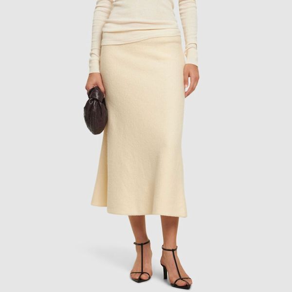 Jill Sander Boiled Wool Midi Skirt