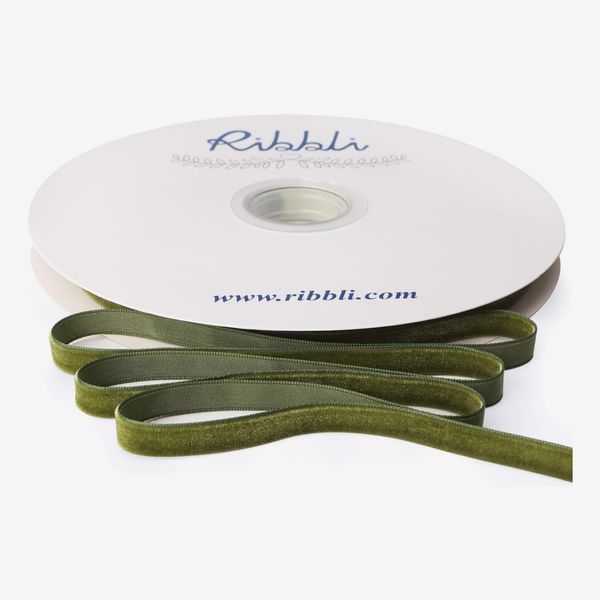 Ribbli Moss Green Velvet Ribbon