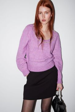 & Other Stories Pearl-Beaded Knit Sweater