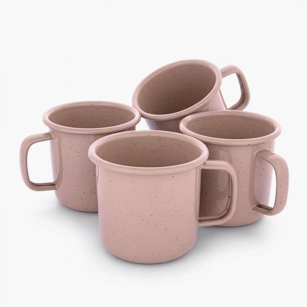 Barebones Rolled Enamelware Mug Set
