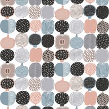 Marimekko Pink and Grey Kompotti Peel and Stick Wallpaper