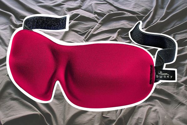 red bucky eye mask- strategist best travel accessories and best eye mask