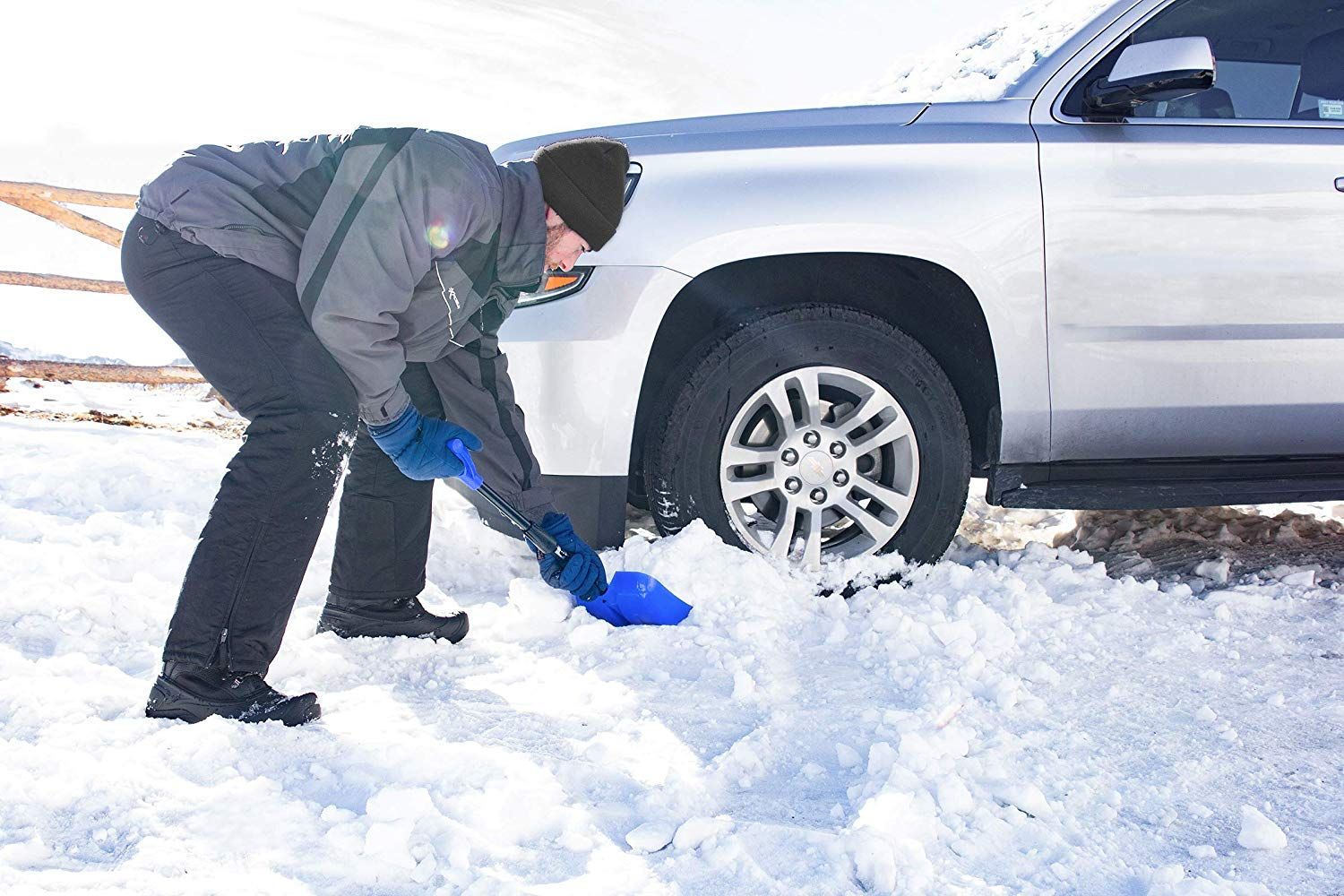 Retractable Aluminum Snow Shovel for Car Emergency Driveway Jiken Gold Car Portable Shovel Gardening Digging 