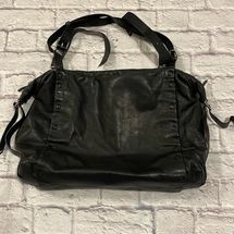 AllSaints Black Leather Medium/Large Shoulder Bag Purse