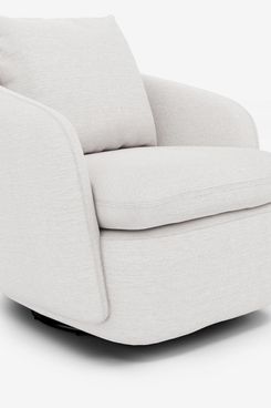 Article Leigh 33” Swivel Lounge Chair - Silver Ivory