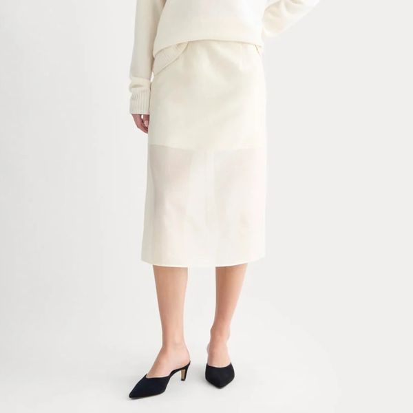 Everlane Midi Skirt in Cotton-Silk Organza