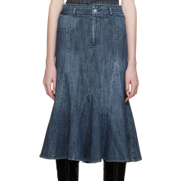 Miaou Blue Gaudi Midi Skirt