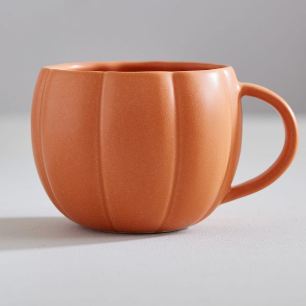 Pottery Barn Pumpkin Stoneware Mug Set