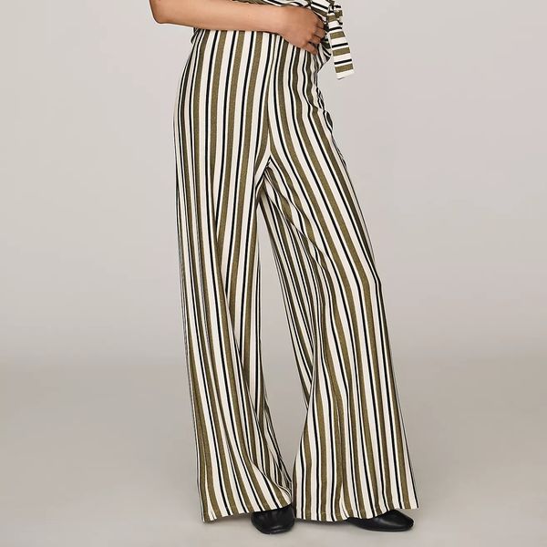 Anthropologie Maeve Striped Wide-Leg Pants