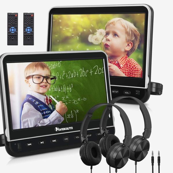 NAVISKAUTO 10.1-Inch Car DVD Player With Remote and Headphones (Set of Two)