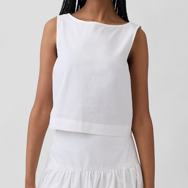 Gap Poplin Boatneck Shell Tank Top