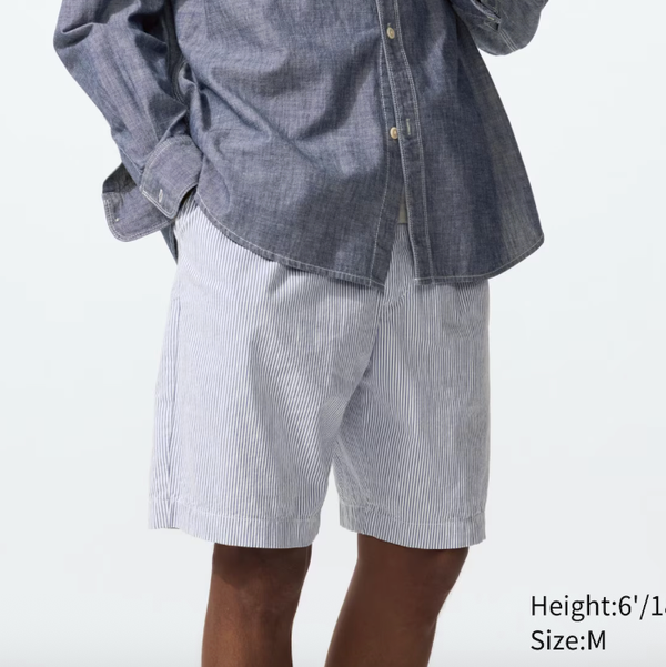 Uniqlo Stretch Easy Shorts | Seersucker | 8 Inch