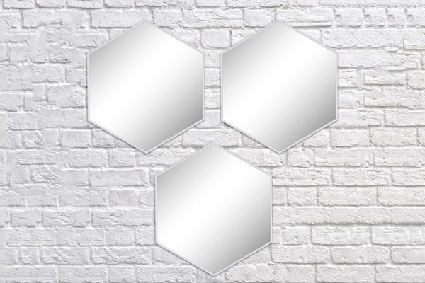 Better Homes and Gardens 3-Piece Honeycomb Mirror Set, White