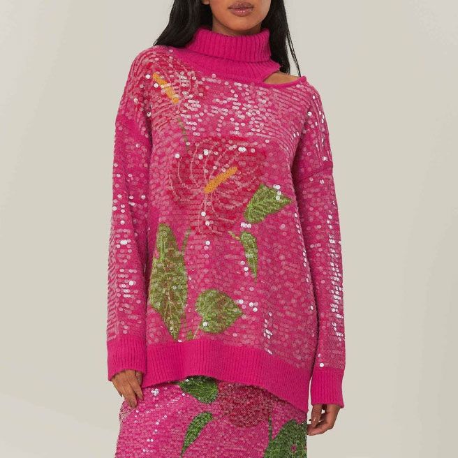 Farm Rio Aanthurium Flowers Knit Sweater