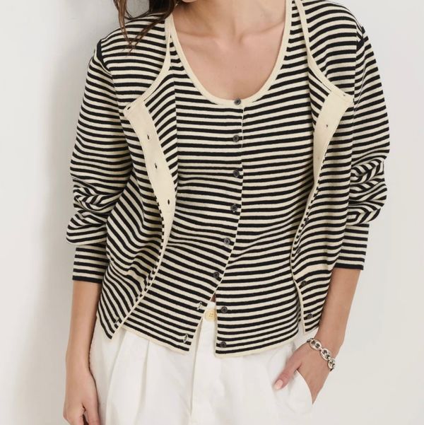 Alex Mill Louisa Striped Cardigan In Cotton Cashmere