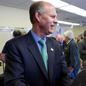 FILE- In this March 22, 2015 file photo, Richmond County District Attorney Daniel Donovan speaks with supporters while opening Staten Island campaign office in New York. Donovan, the district attorney who conducted the grand jury that heard the Eric Garner choke-hold case, is seeking former Rep. Michael Grimm’s seat in the U.S. House of Representatives. (AP Photo/Craig Ruttle, File)